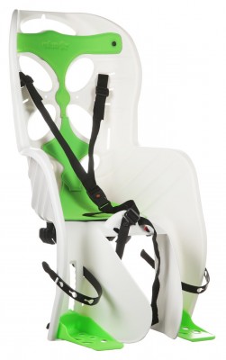 Сиденье детское на багажник CURIOSO 'NFUN бело-зеленое до 22кг.