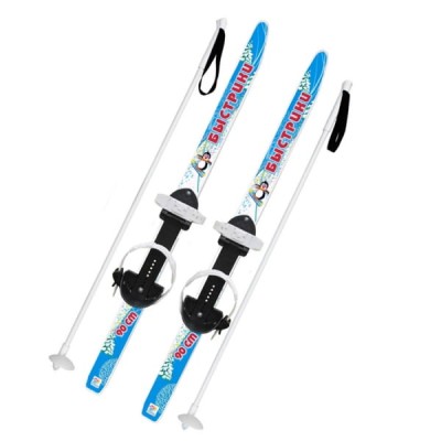 Лыжи детские Быстрики с палками (90 см)