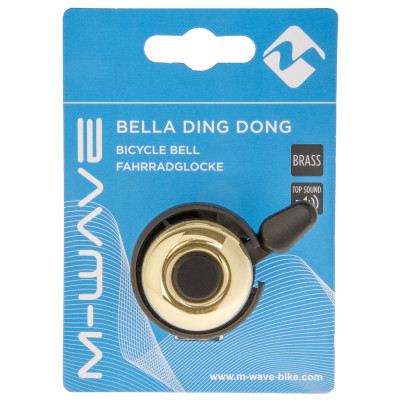 Звонок 5-420053 латунь/пластик мини D=33мм Bella Ding-Dong громкий и долгий звук, золотистый (на блистере) M-WAVE